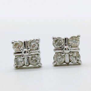NO TARIFF Jewelry Pierced Earring Natural Diamond 0.3ct Platinum 2332831